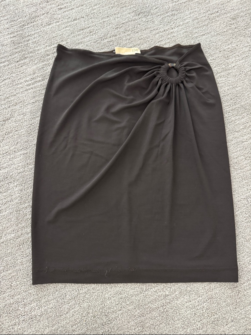 Michael Kors Ruched Ring Detail Pencil Skirt - Women Sz 8 a Ebony
